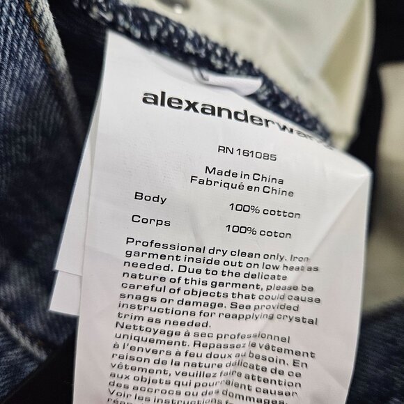 Alexander Wang Womens High-Waisted Bikini Straight Leg Jeans Size 27 Blue Denim - Picture 8 of 9